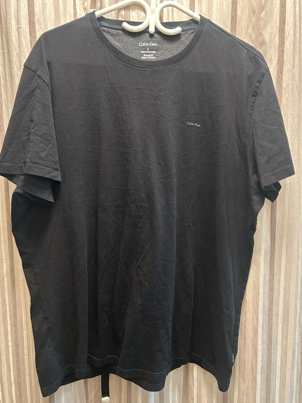 Calvin Klein Men's Black Crew Neck T-Shirt, Size XL